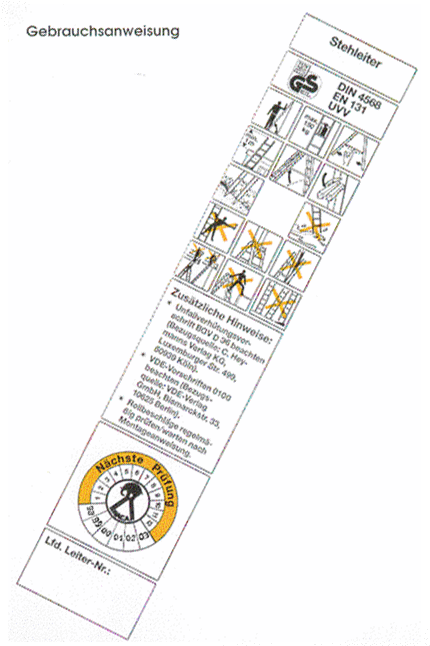 Abbildung: Gebrauchsanweisung fr eine Stehleiter