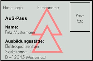 Abbildung: Vorderseite eines AuS-Passes