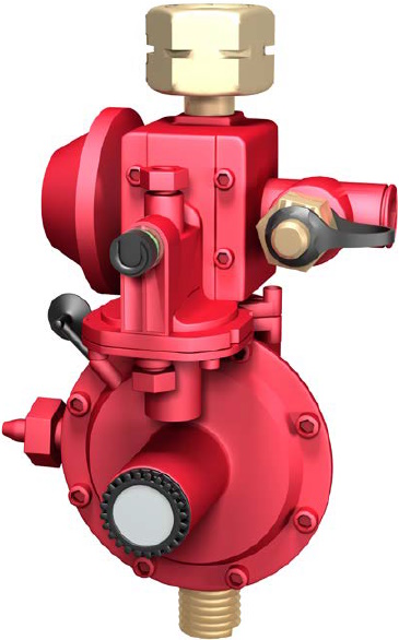 Abb. 25 OPSO/UPSO Druckregeleinrichtung mit berdruck-Abblaseventil mit begrenztem Durchfluss (Pressure Relief Valve (PRV)) und einer Versorgungsleistung von z. B. 12 kg/h