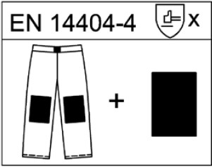 Abb. 80 Kennzeichnung f�r das interoperable Kniepolster des Knieschutztyps 2 nach DIN EN 14404-4 bei Leistungsstufe 1, 1U und 2