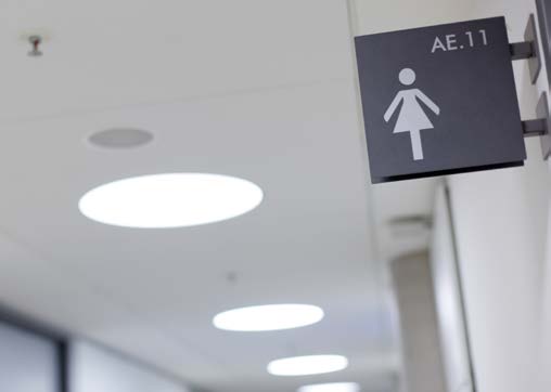 Beispiel zur Kennzeichnung von Sanitärräumen