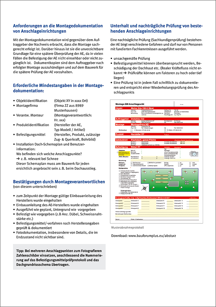 Ausschnitte aus Anhang 4.2 der DGUV Information 201-056 (Fassung August 2015)