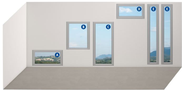 Abb. 11 Gre und Anordnung der Fensterflchen beeinflussen den Tageslichteinfall und die Sichtverbindung nach auen.