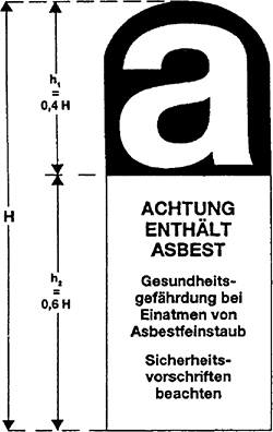 Zeichen: Achtung enthlt Asbest